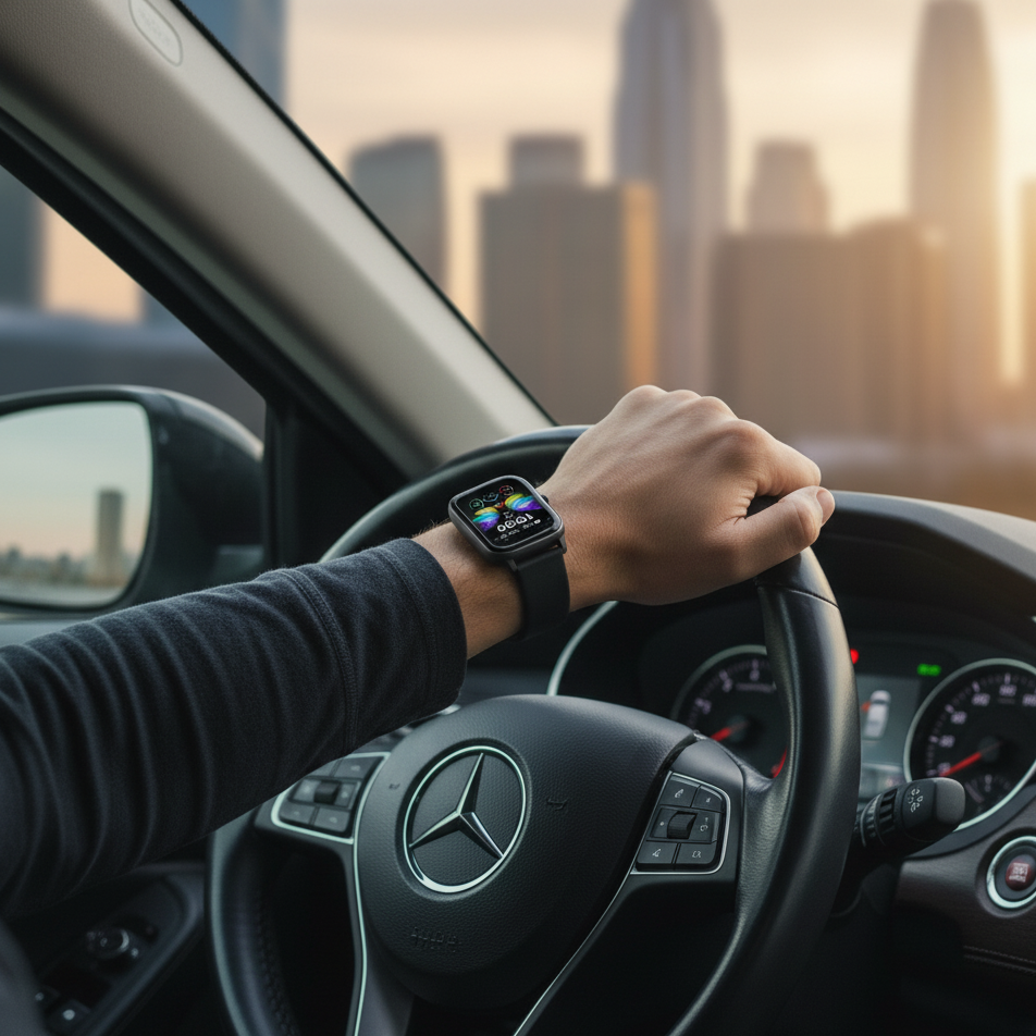 رجل يقود سيارة