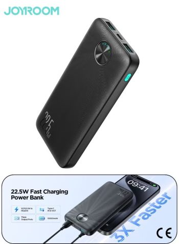 باور بانك جاي روم LED 3 منافذ عالية السعة بقدرة 22.5 وات - 10000 أمبير