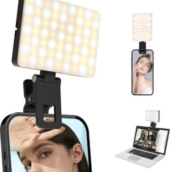 مصباح إضاءة LED U160 متعدد الاستخدام – قابل للدوران 360° – بثلاثة أوضاع إضاءة قوية للتصوير والبث المباشر